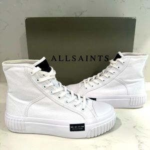 All saints canvas mid-top sneakers